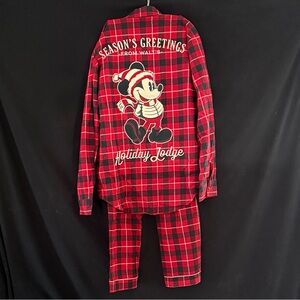 Disney Red Plaid Mickey Mouse Holiday Set